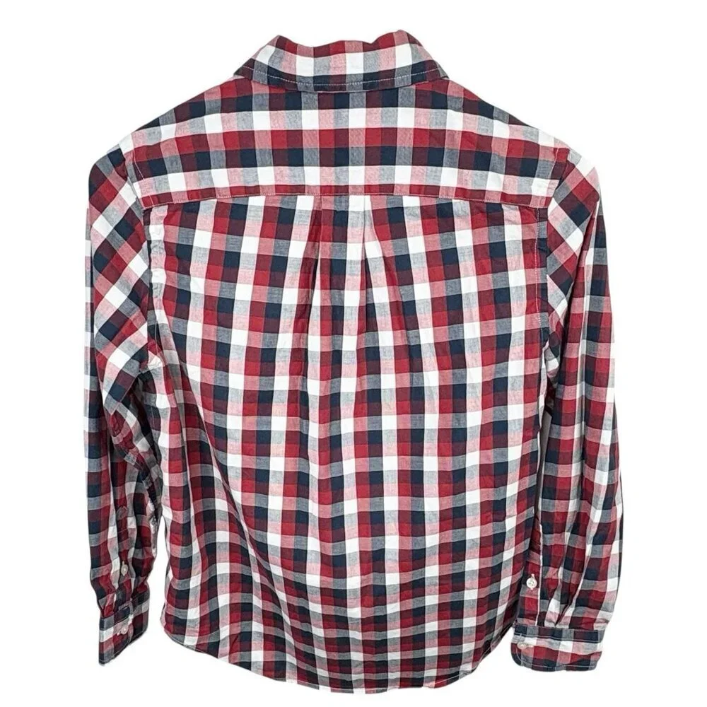 Ralph Lauren Patriotic Red White Blue Long Sleeve Button Down Shirt Youth Size M